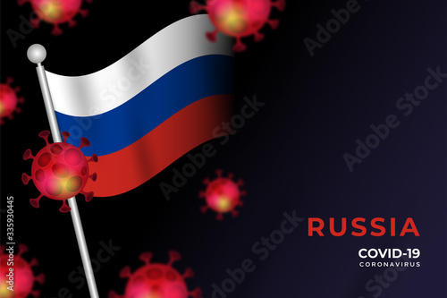 Covid-19 coronavirus in Russia background concept