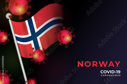 Covid-19 coronavirus in Norway background concept