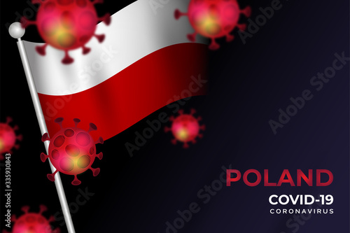 Covid-19 coronavirus in Poland background concept