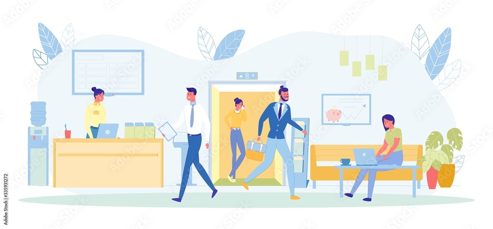 Clients Coming from Elevator to Bank Department. Clients Coming from Elevator to Bank Department.