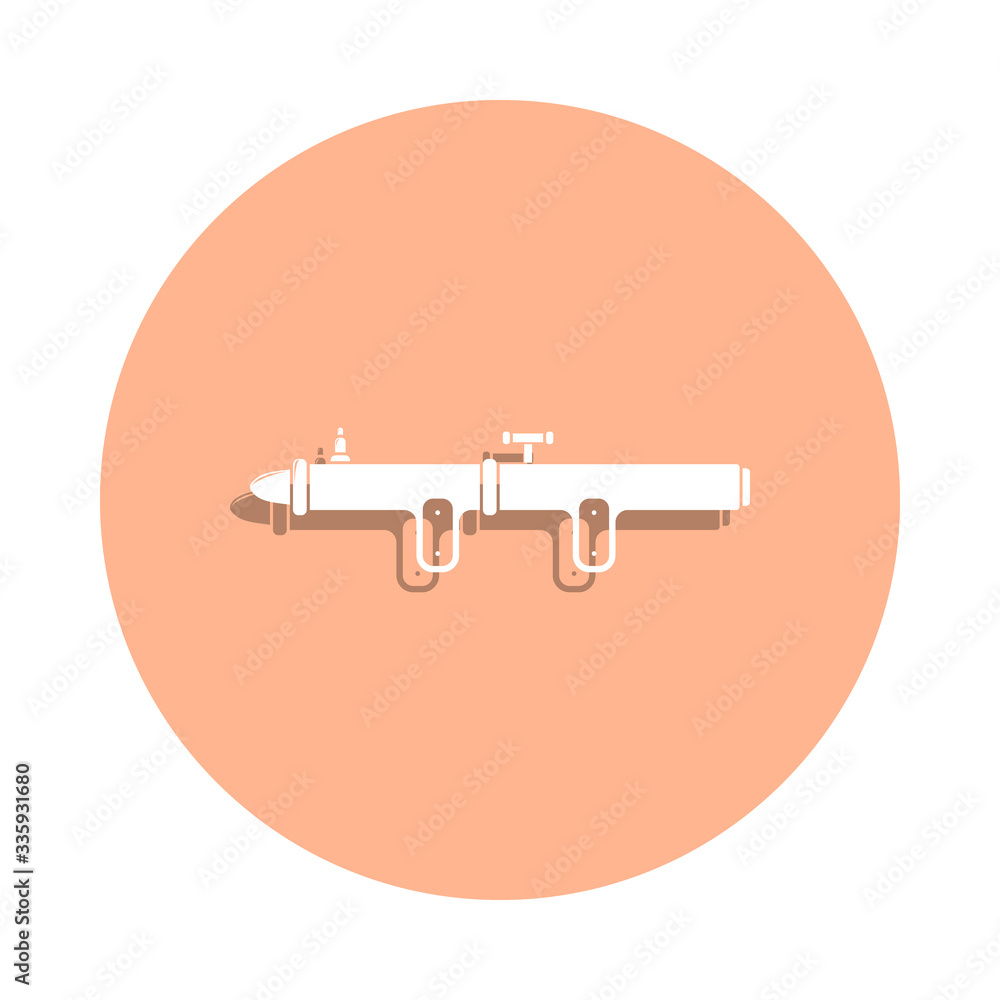 Grenade launcher badge icon. Simple glyph, flat vector of army & war icons for ui and ux, website or mobile application Grenade launcher badge icon. Simple glyph, flat vector of army & war icons for ui and ux, website or mobile application