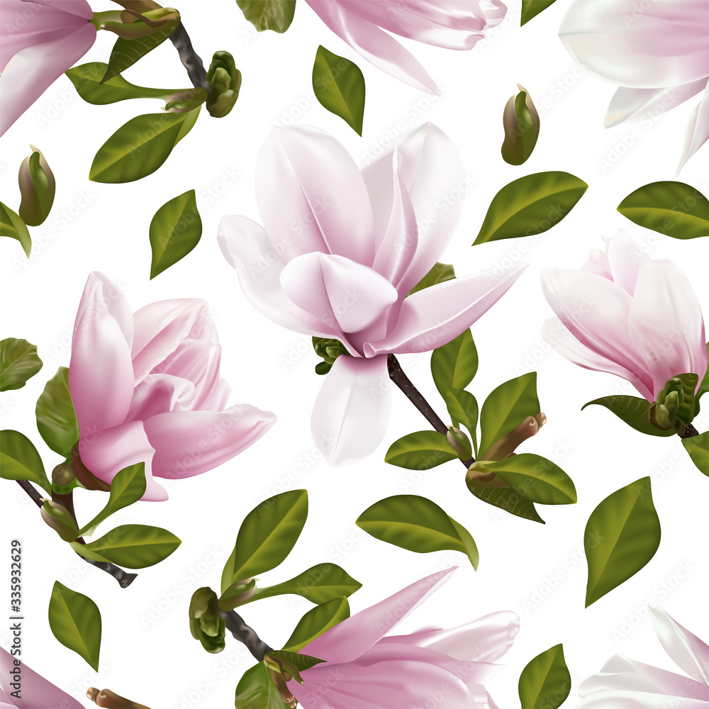 Seamless floral background. Magnolia. vector illustration EPS 10