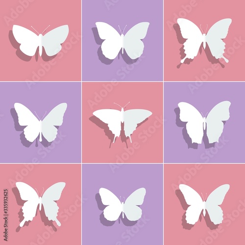 Silhouettes of butterflies for decoration