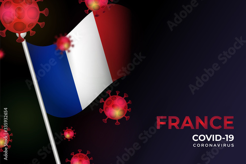 Covid-19 coronavirus in France background concept