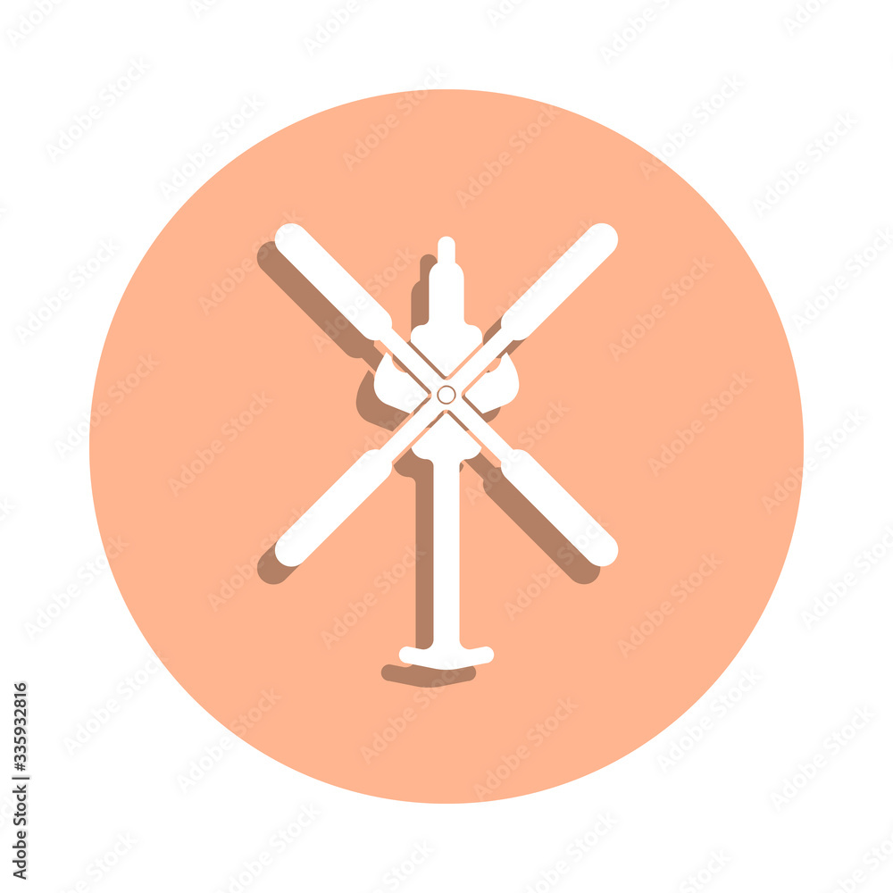 Helicopter badge icon. Simple glyph, flat vector of army & war icons for ui and ux, website or mobile application Helicopter badge icon. Simple glyph, flat vector of army & war icons for ui and ux, website or mobile application