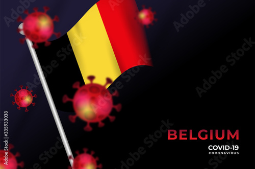 Covid-19 coronavirus in Belgium background concept