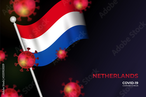 Covid-19 coronavirus in Netherlands background concept