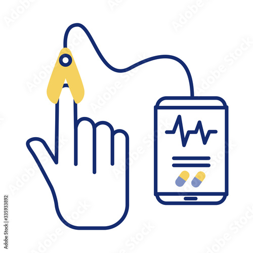 tablet with pulse measure health online line style