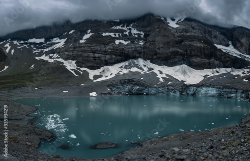 Splendid glaciar lake in Swiss Alps