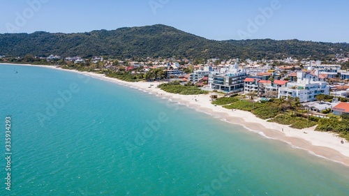 Aerial view of Bom Jesus watherfall beach (Praia cachoeiro de Bom Jesus) in Florianópolis, Santa Catarina © Jair