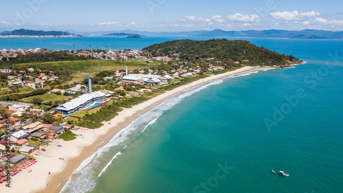 Aerial view of Lagoinha do Norte beach, beautiful beach in Florianópolis, Santa Catarina