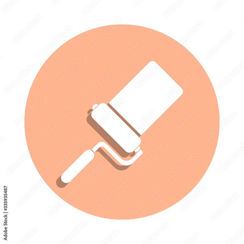 Roller and paint badge icon. Simple glyph, flat vector of art and painting icons for ui and ux, website or mobile application Roller and paint badge icon. Simple glyph, flat vector of art and painting icons for ui and ux, website or mobile application