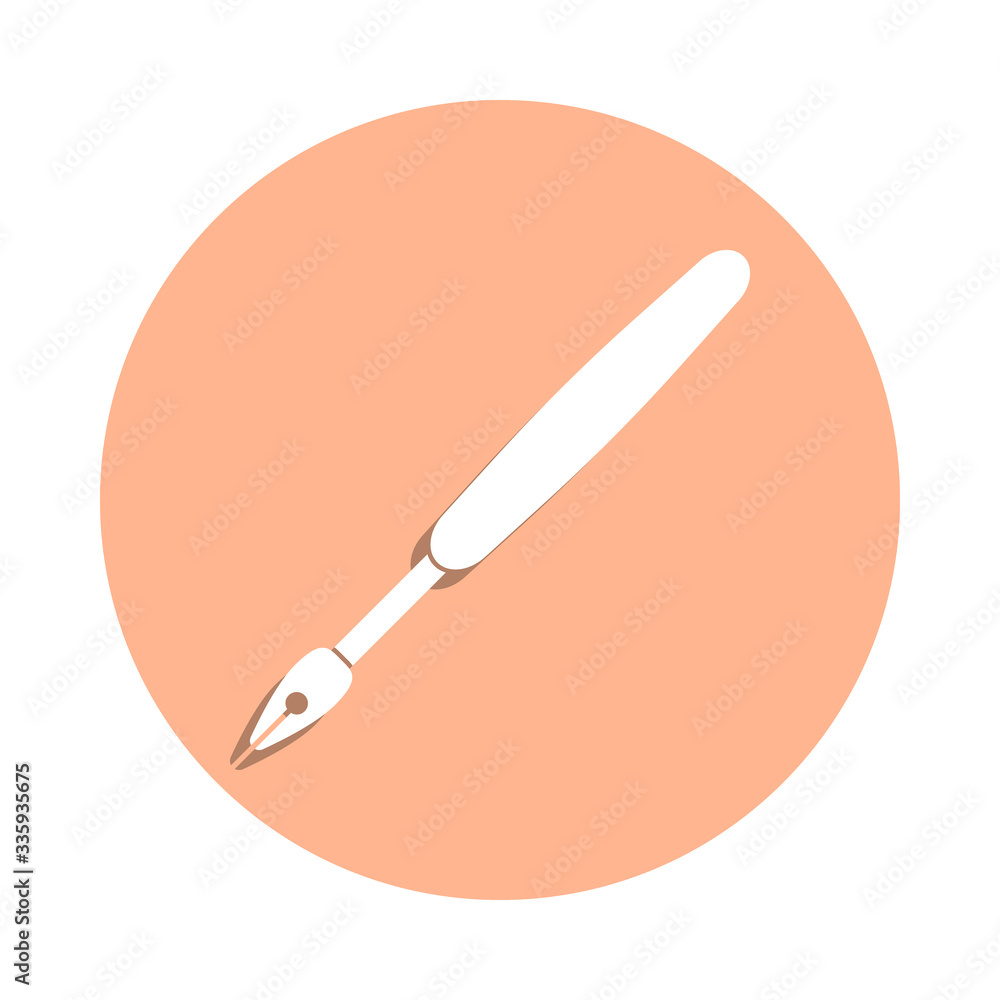 Ink pen badge icon. Simple glyph, flat vector of art and painting icons for ui and ux, website or mobile application Ink pen badge icon. Simple glyph, flat vector of art and painting icons for ui and ux, website or mobile application