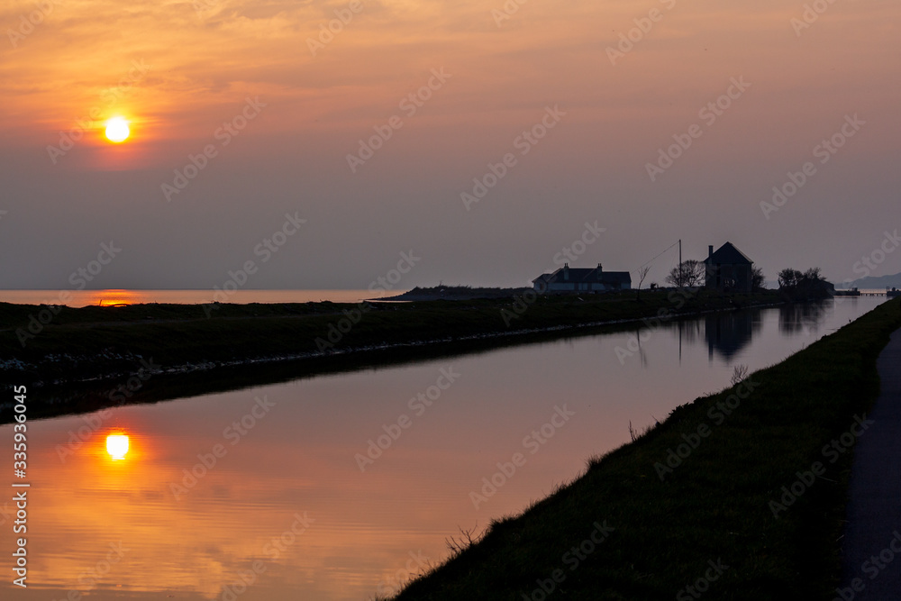 Sunset Reflected in Canal water
