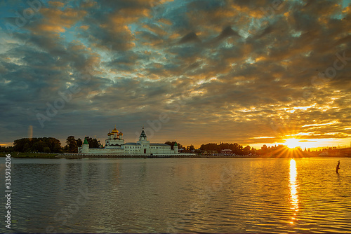 sunset over the river
