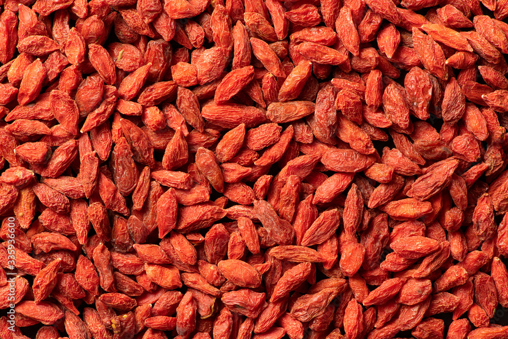 Macro Background texture of dried goji berries Macro Background texture of dried goji berries