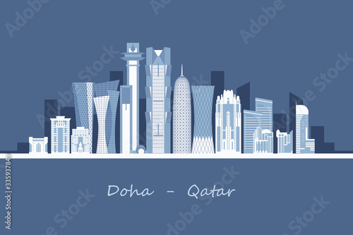 Doha city. State of Qatar capital.