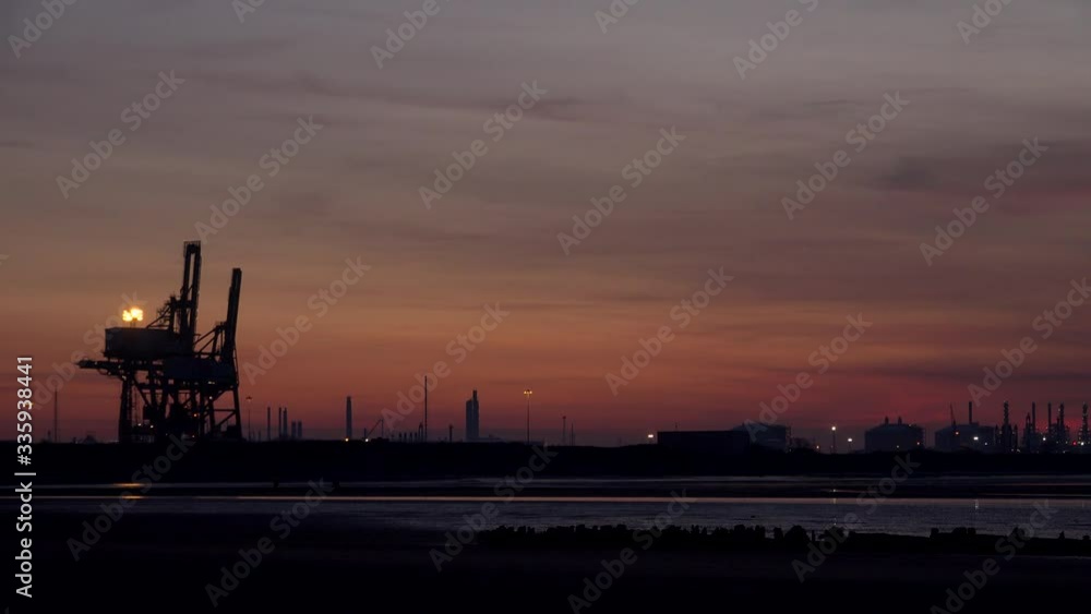 Teesside industry in the evening sunset North east England UK 4K Teesside industry in the evening sunset North east England UK 4K