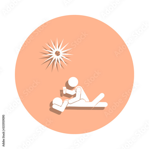 Apply sunblock badge icon. Simple glyph, flat vector of beach holidays icons for ui and ux, website or mobile application