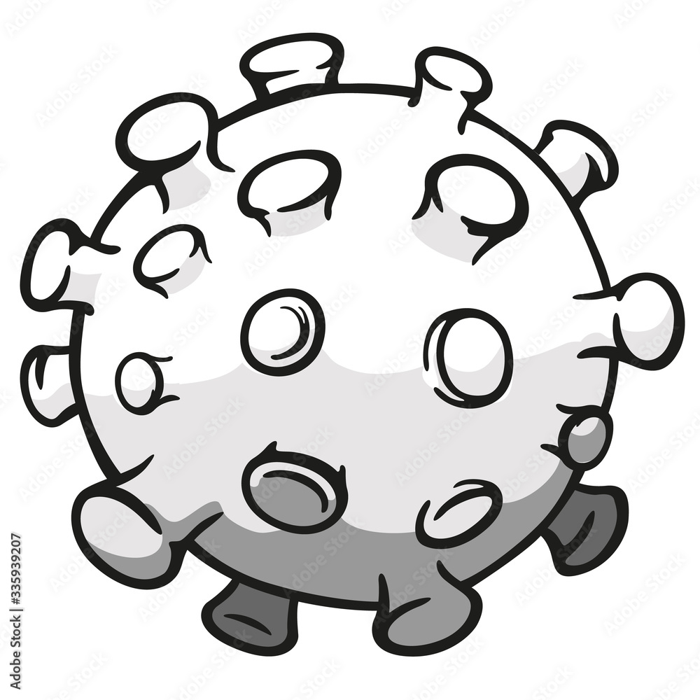 Cartoon illustration Corona Virus a microorganism that makes people sick, COVID-19, H1N1. Idea for medical and institutional materials Cartoon illustration Corona Virus a microorganism that makes people sick, COVID-19, H1N1. Idea for medical and institutional materials
