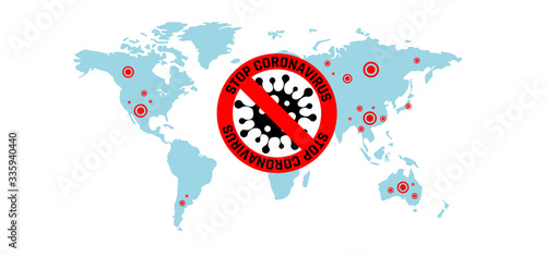 Coronavirus 2019-nC0V Outbreak. Travel Alert concept. The virus attacks the respiratory tract, pandemic medical health risk.