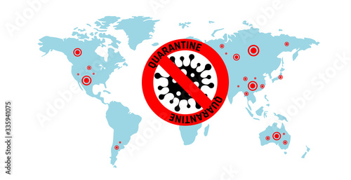 Coronavirus 2019-nC0V Outbreak. Travel Alert concept. The virus attacks the respiratory tract, pandemic medical health risk.