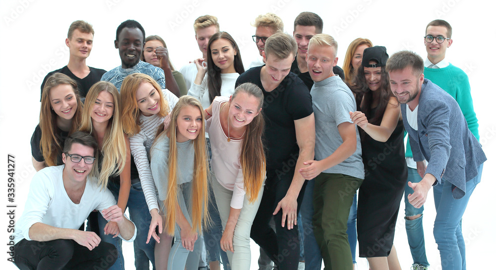Fototapeta premium group of cheerful young people looking at the camera.