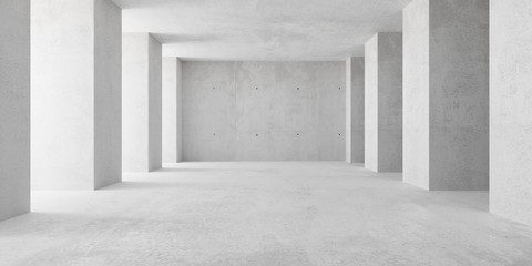 Papier peint photo Couloir et Hall Intérieur industriel béton aux piliers lumineux  © Shawn Hempel