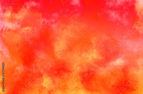 Red and Yellow grunge background with watercolor brush strokes