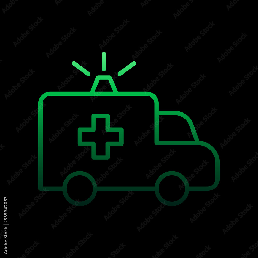 Ambulance nolan icon. Simple thin line, outline vector of medical icons for ui and ux, website or mobile application Ambulance nolan icon. Simple thin line, outline vector of medical icons for ui and ux, website or mobile application