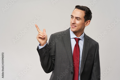 businessman pointing at something