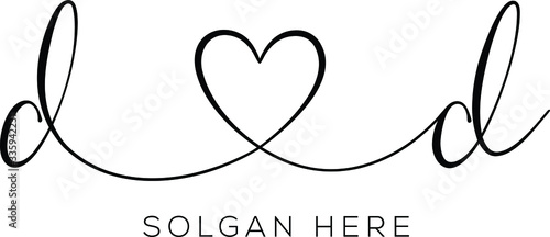 DD Initial wedding monogram logo template