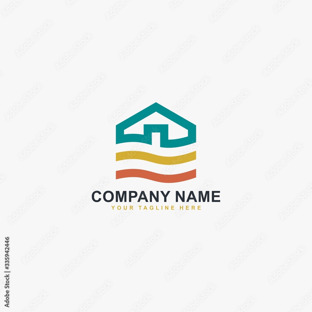 Home line logo design. Real estate illustration symbol. Outline the house icon vector. Home line logo design. Real estate illustration symbol. Outline the house icon vector.