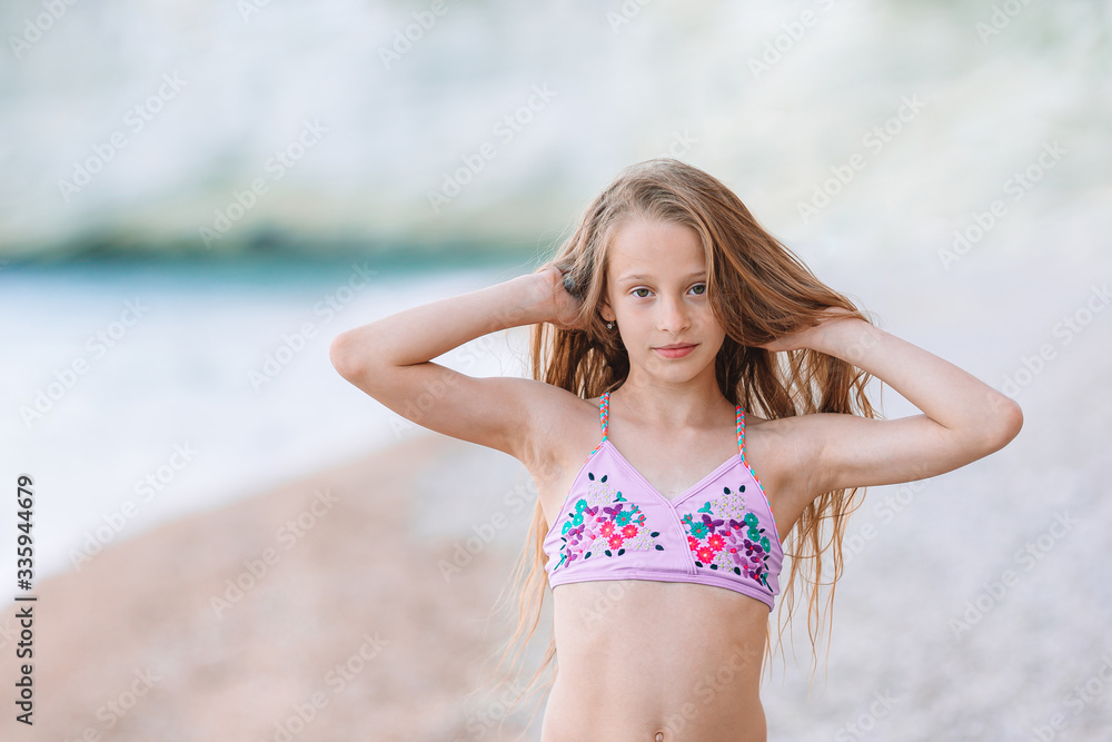 Cute preteen store girl
