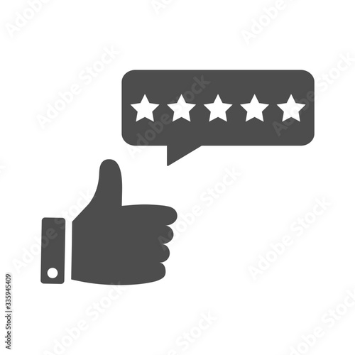 Five star rating linear icon. Thin line illustration. Contour symbol. Vector isolated outline drawing. Editable stroke
