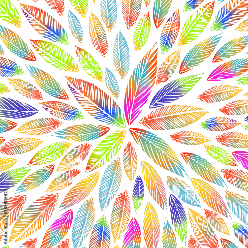 Fototapeta premium Abstraction of multicolored leaves. Vector illustration