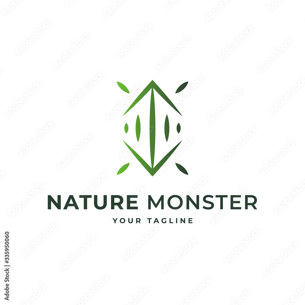 Modern Design Logos from Natural Monsters, Creative and Clean Stock Vector Modern Design Logos from Natural Monsters, Creative and Clean Stock Vector