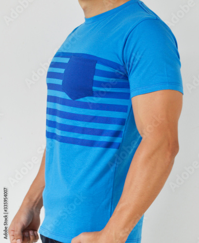 lines tshirt blue