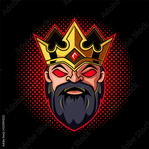Dwarf king head mascot logo 