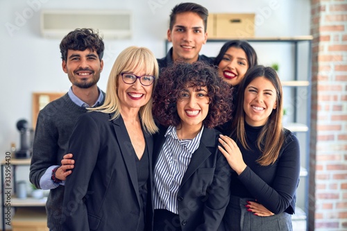 Fotografi Group of business workers smiling happy and confident