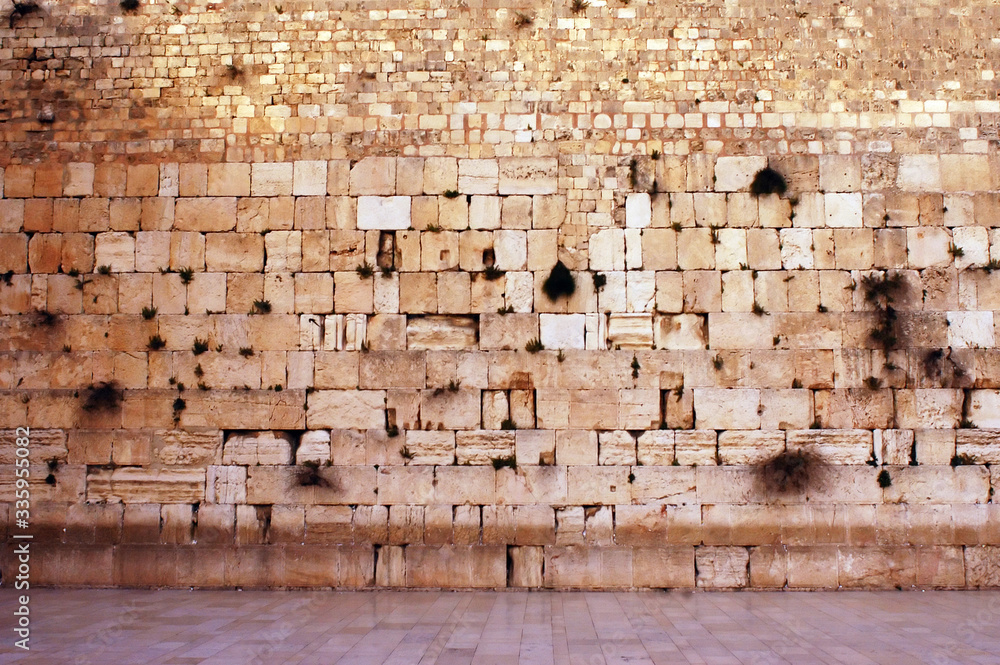 Fototapeta premium The Western Wailing Wall Kotel empty in Jerusalem old city Israel