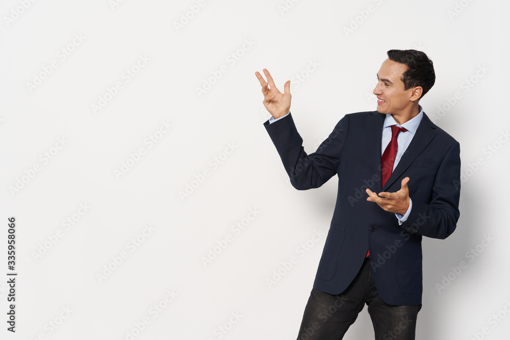 businessman pointing at something businessman pointing at something