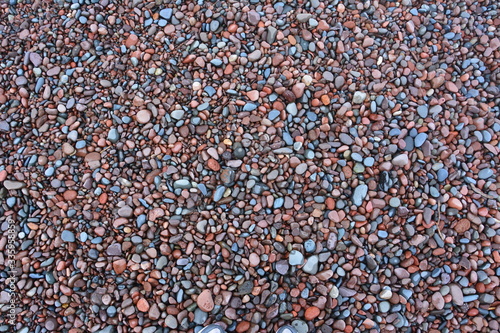 Multi-color pebbles on Minnesota beach