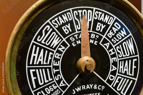 Εκτύπωση καμβά Detail of reproduction of Titanic's engine telegraph