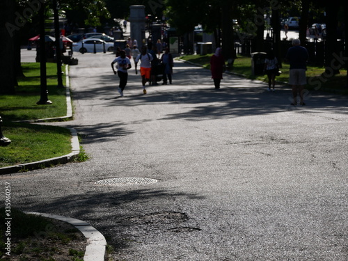 people walking in the park