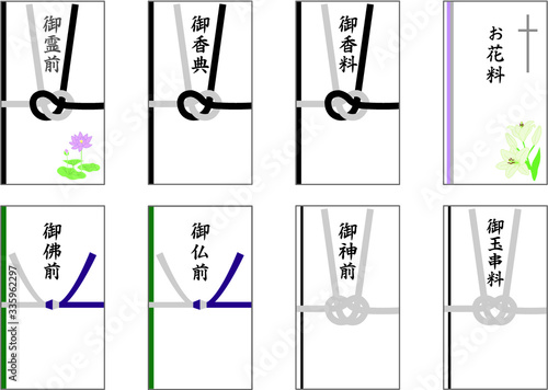 葬儀　香典袋　イラスト