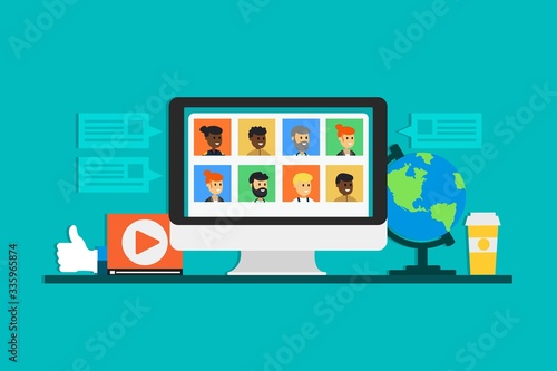 Video bloggers and social media concept.