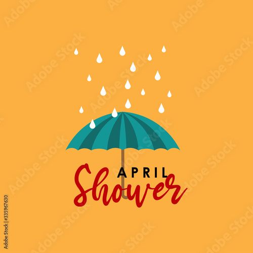April Showers Bring May Flowers Vector Template Design Illustration