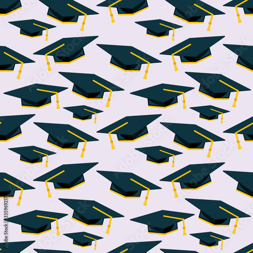 toga cap seamless pattern vector illustration background