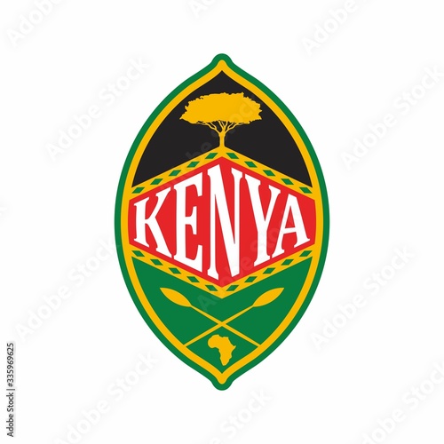 Kenya shield logo vector. Kenya shield symbol. aboriginal, badge, africa, african, adventure, concept, country, culture, design, element, emblem, embroidery, ethnic